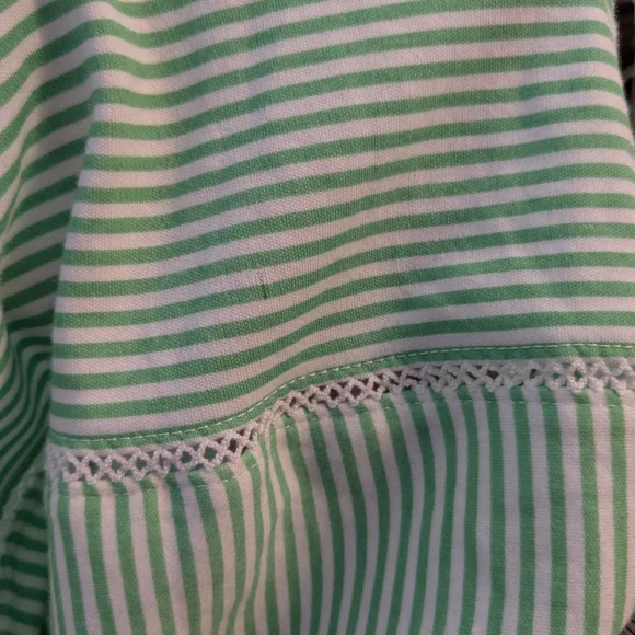 ALFRED DUNNER Short Sleeve Shirt,Lime Green Stripe w/sequin butterfly,Sz L,NWT! - Picture 7 of 8